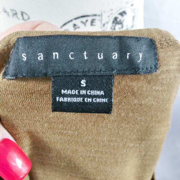 Sanctuary Twist Knot Short Sleeve Neutral Simple Casual Top Size S - Picture 6 of 6
